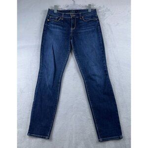 Lucky Brand Skinny Jeans Womens Size 6/28 Handcrafted Mid Rise Dark Wash Blue